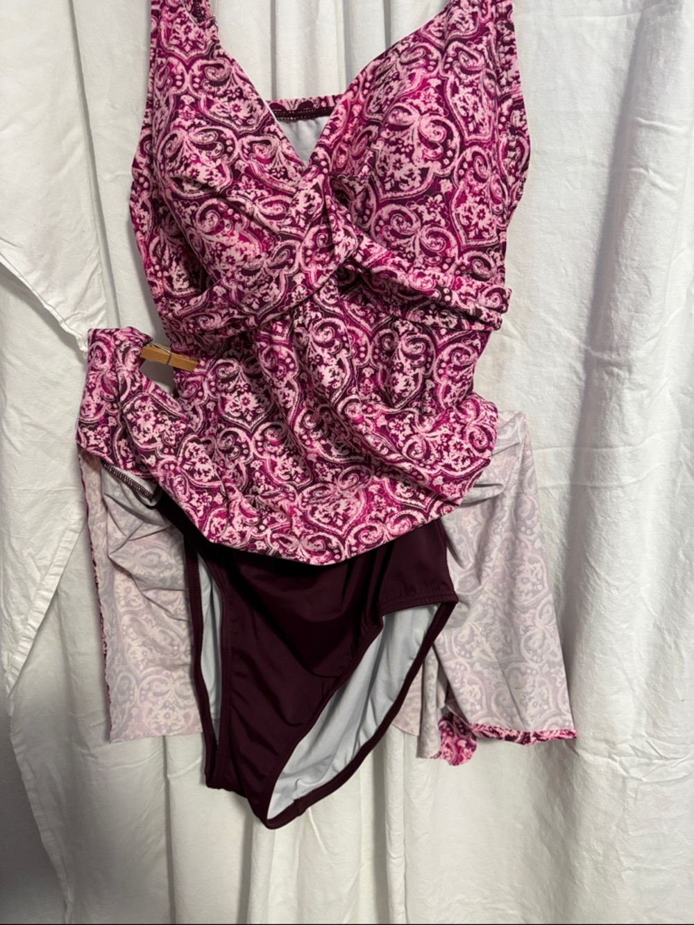 Pink Patterned Swim Dress - Picture 3 of 6